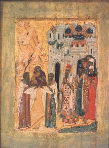 «Сретение Владимирской иконы». XV век